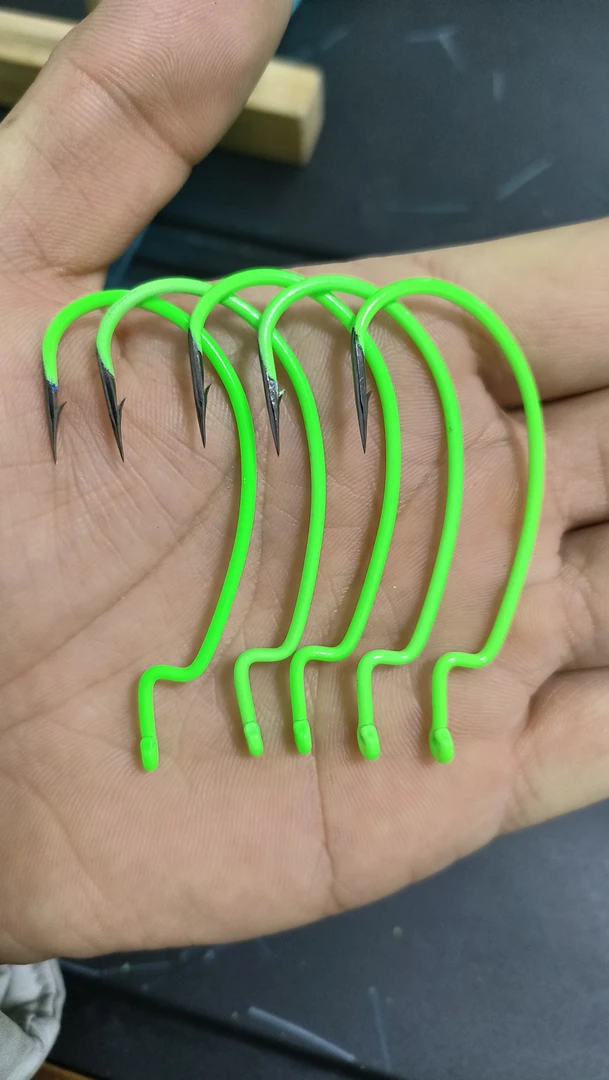 9003cd夜光三棱钩尖曲柄钩海钓子线黑鱼黄鱼鳕鱼超强拉力强效夜光