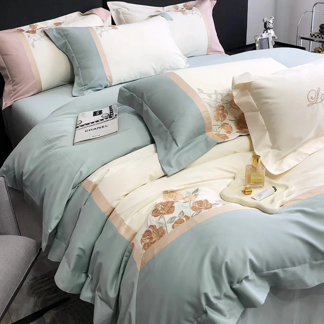 寐可儿 -【朱丽叶】 绿  高定全棉磨毛轻奢四件套