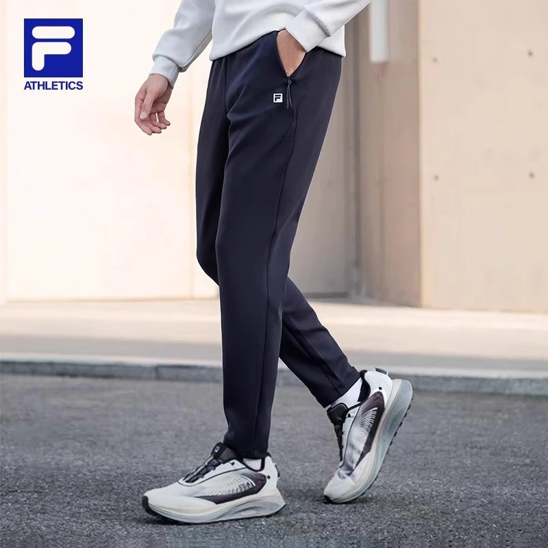 FILA斐乐男款【中空科技弹力面料】简约针织运动长裤A51M441601A