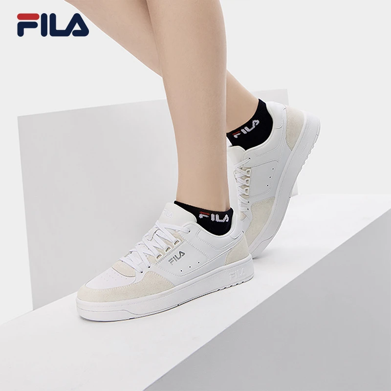 FILA斐乐女鞋【圆盾鞋】冬季百搭时尚简约休闲通勤板鞋F12W432204F