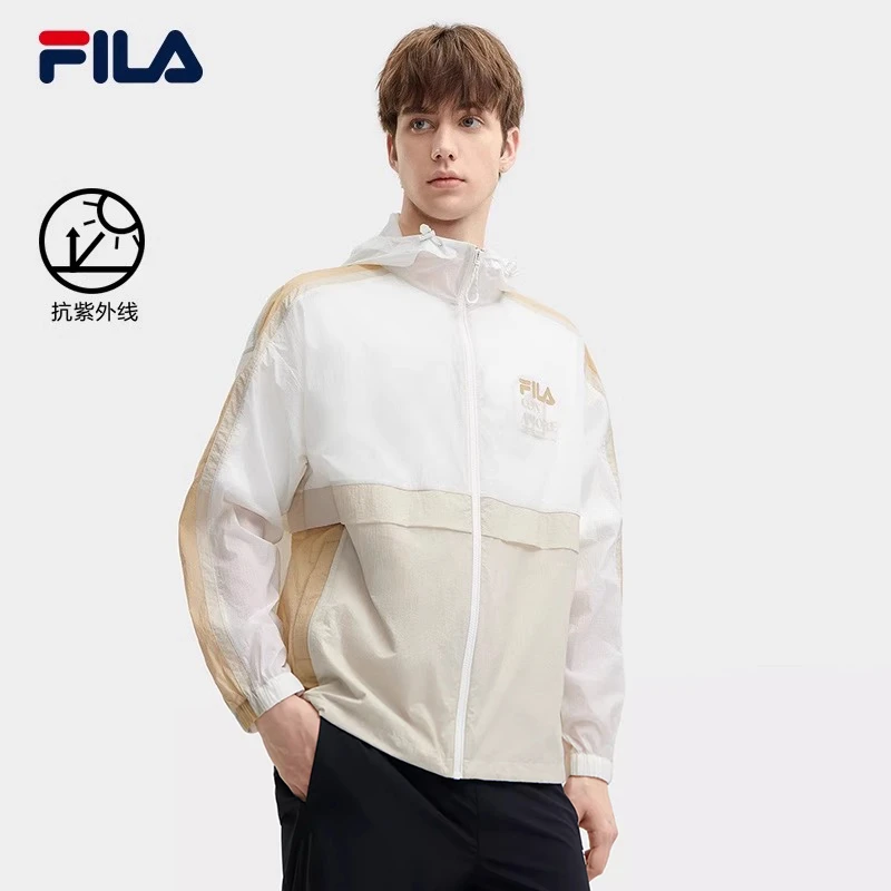 FILA斐乐男子2024夏张艺兴同款防晒衣UPF50+连帽外套F11M429701F