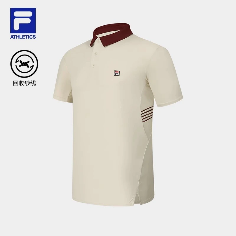 FILA斐乐男装2024夏针织短袖POLO衫户外运动休闲上衣A11M423101F