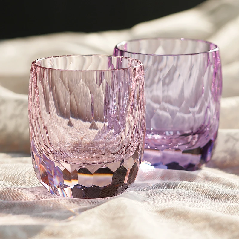 切子工艺K9水晶钻石杯江户切子日式冷酒杯威士忌江户切子水晶杯