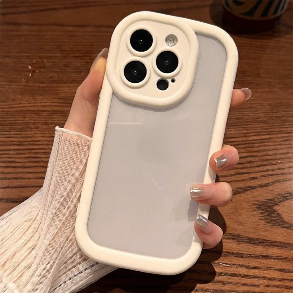 简单白框适用苹果15promax手机壳14/13软12华为/小米/vivo/oppo女
