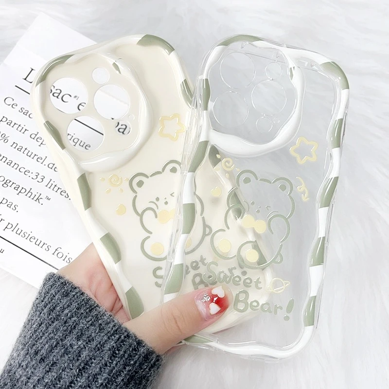 甜蜜小熊适用苹果15promax手机壳14/13软12华为/小米/vivo/oppo女