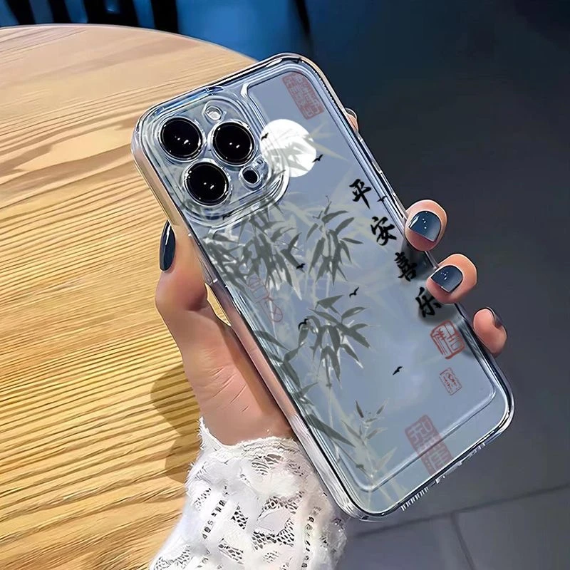 平安喜乐适用苹果15promax手机壳14/13软12华为/小米/vivo/oppo女
