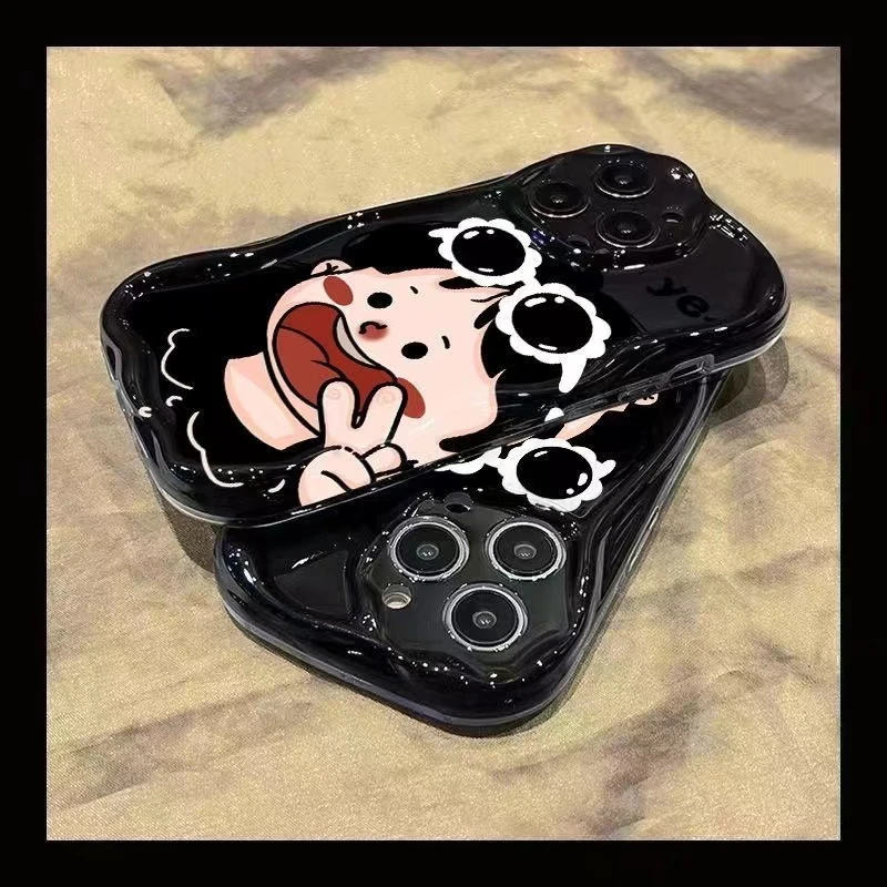 比耶情侣适用苹果15promax手机壳14/13软12华为/小米/vivo/oppo女