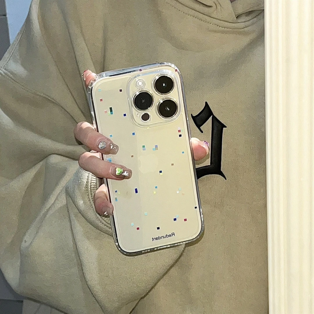 彩色像素适用苹果15promax手机壳14/13软12华为/小米/vivo/oppo女