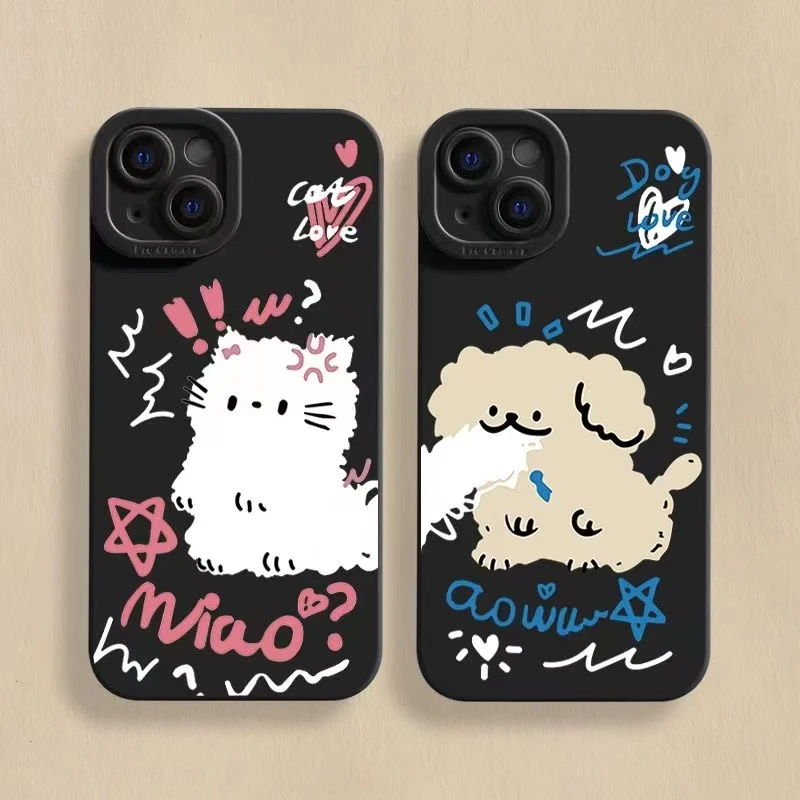 惊吓白猫适用苹果15promax手机壳14/13软12华为/小米/vivo/oppo女
