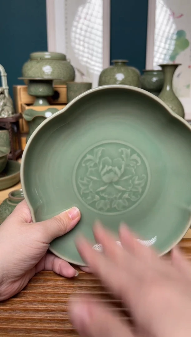 【闪购商品】瓷其他牡丹花口盘拍1发2