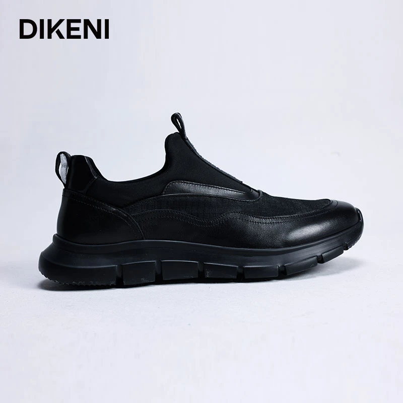 迪柯尼时尚休闲鞋男士网面牛皮拼接舒适懒人一脚蹬男鞋1357AH609