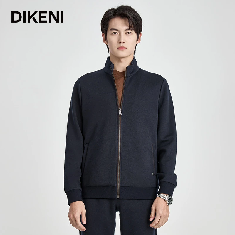 【早春上新】迪柯尼高端男装轻奢立领品质休闲针织衫外套12529P392