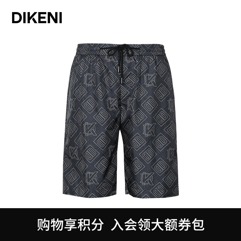 迪柯尼灰标系列休闲设计师经典男装休闲裤满印提花时尚12366G150