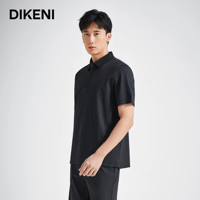 【含桑蚕丝】迪柯尼春夏新款肌理感男士短袖针织Polo衫 13425H917