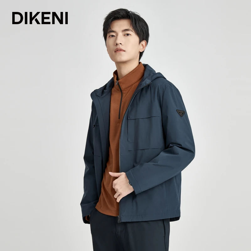 【时尚微户外系列】迪柯尼男士保暖连帽拉链棉服夹克外套12543H216