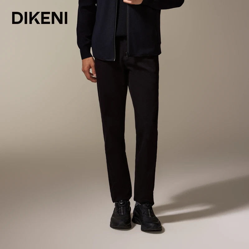 迪柯尼2024年秋冬品质时尚户外通勤微弹舒适黑色牛仔裤14562H926