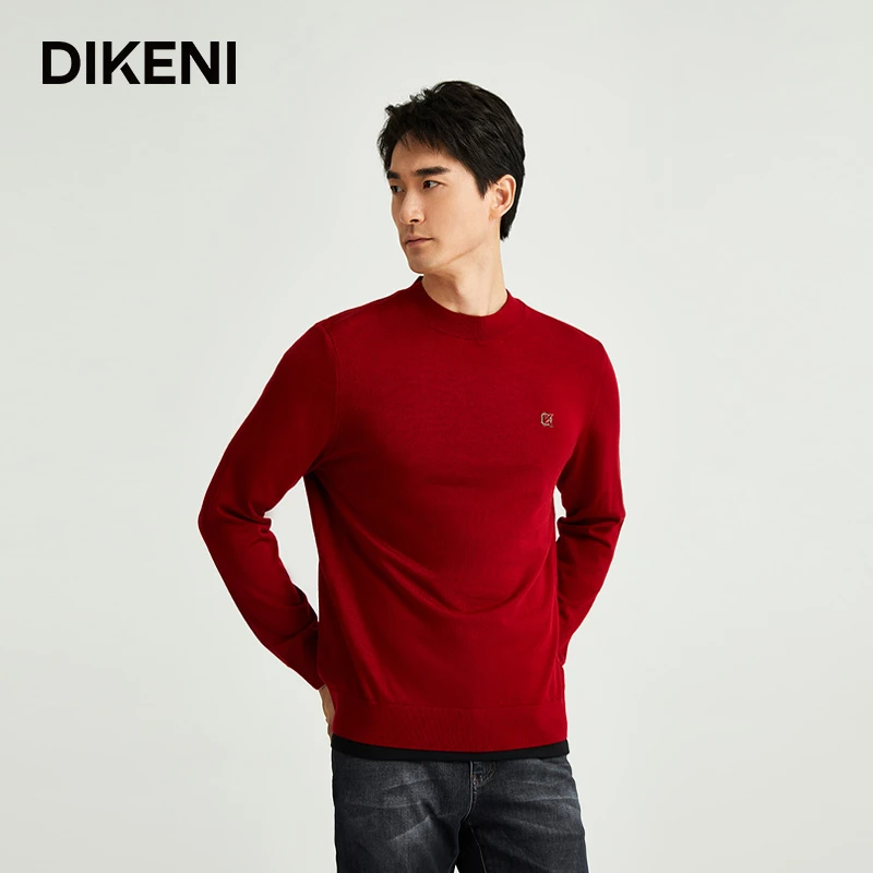【灵蛇献瑞】迪柯尼品牌男秋冬简约舒适半高领打底针织衫 13531H215