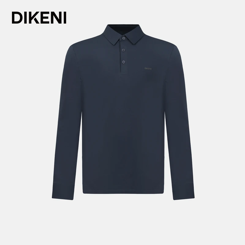 迪柯尼高端轻奢男装长袖针织T恤高级感翻领轻商务Polo衫14522P100