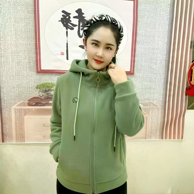 【静姐专属】户外女士连帽休闲秋冬摇粒绒外套潮流抓绒户外外套女