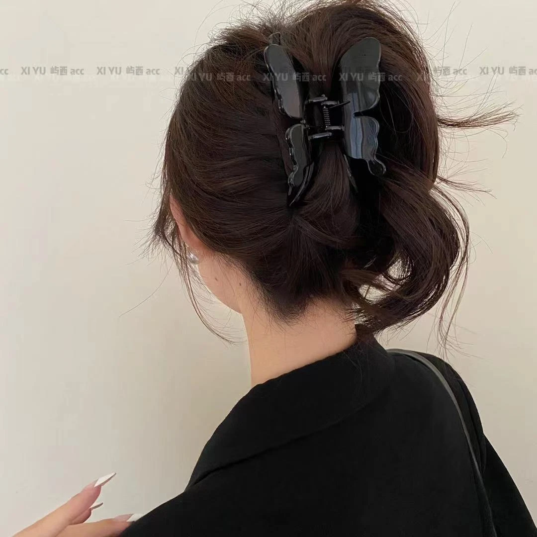 春夏新款蝴蝶亚克力抓夹女气质高级感后脑勺鲨鱼夹网红简约感发饰