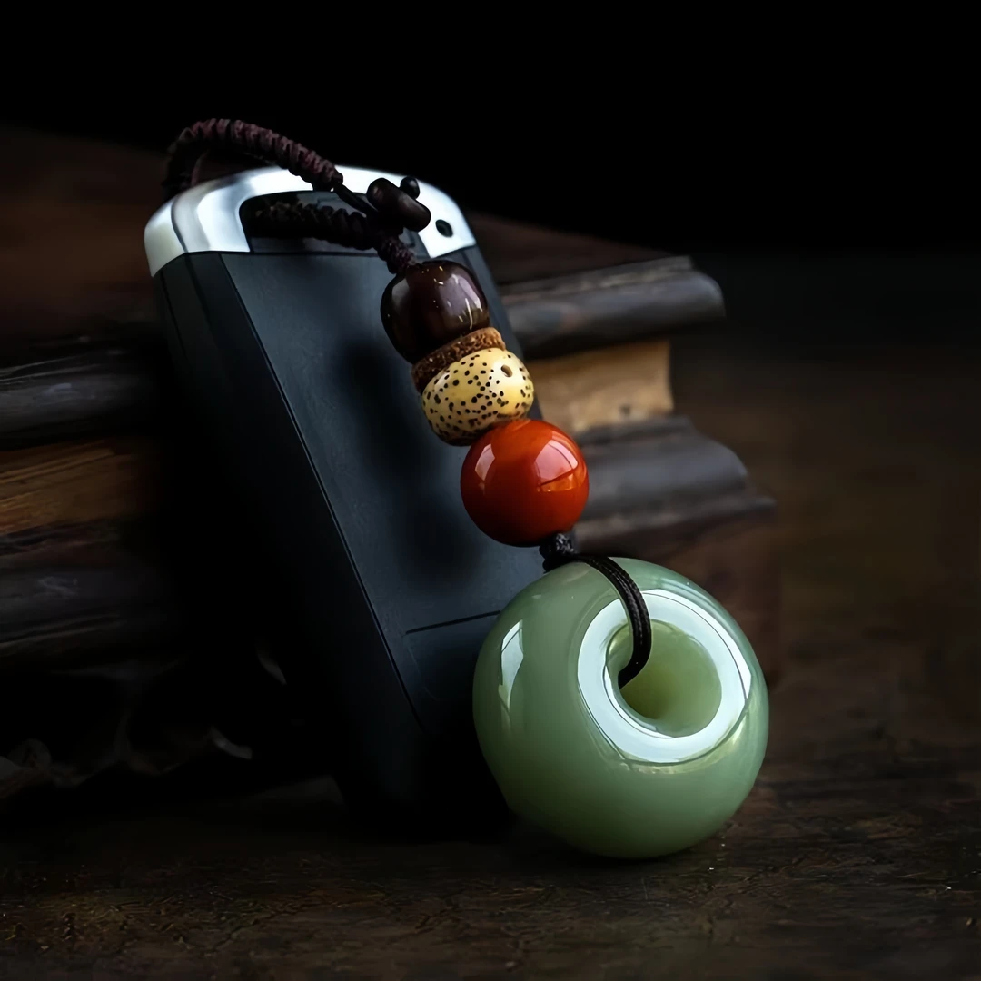 2025新款蛇年汽车钥匙扣挂件高档平安扣吊坠男女个性创意礼物送礼