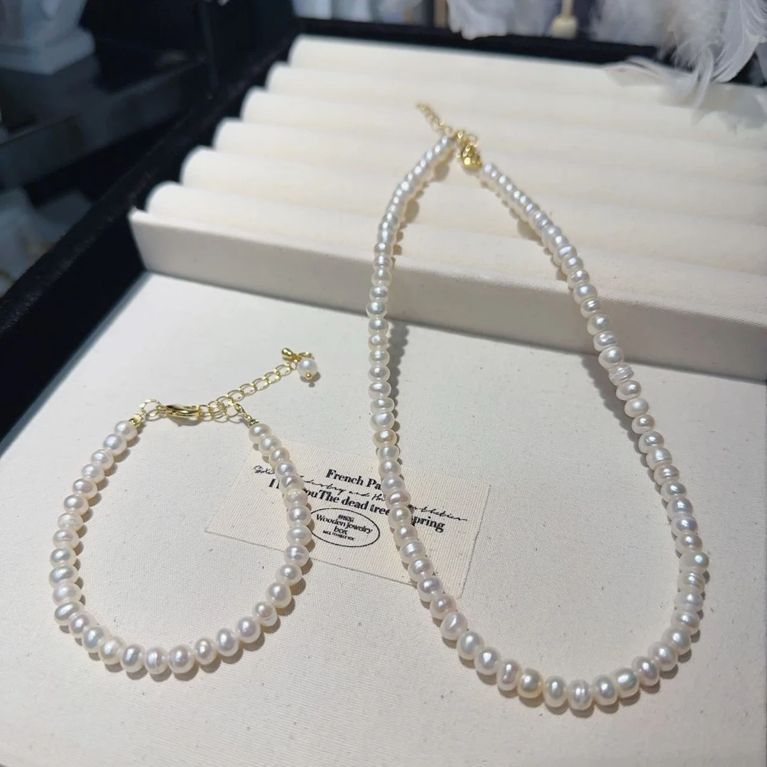 铜合金项链  GULUM 102 项链套装法式经典气质白色时尚百搭两件套