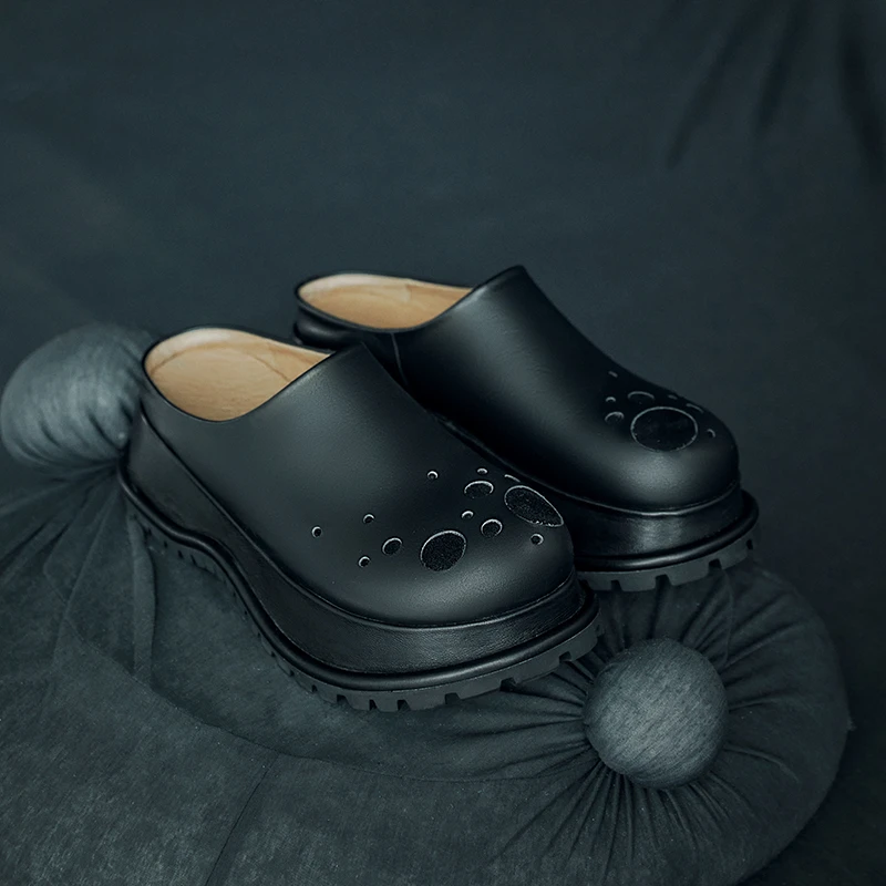 日着【十载衣】设计师品牌女鞋春夏厚底真皮凉鞋拖鞋女RA8481X3