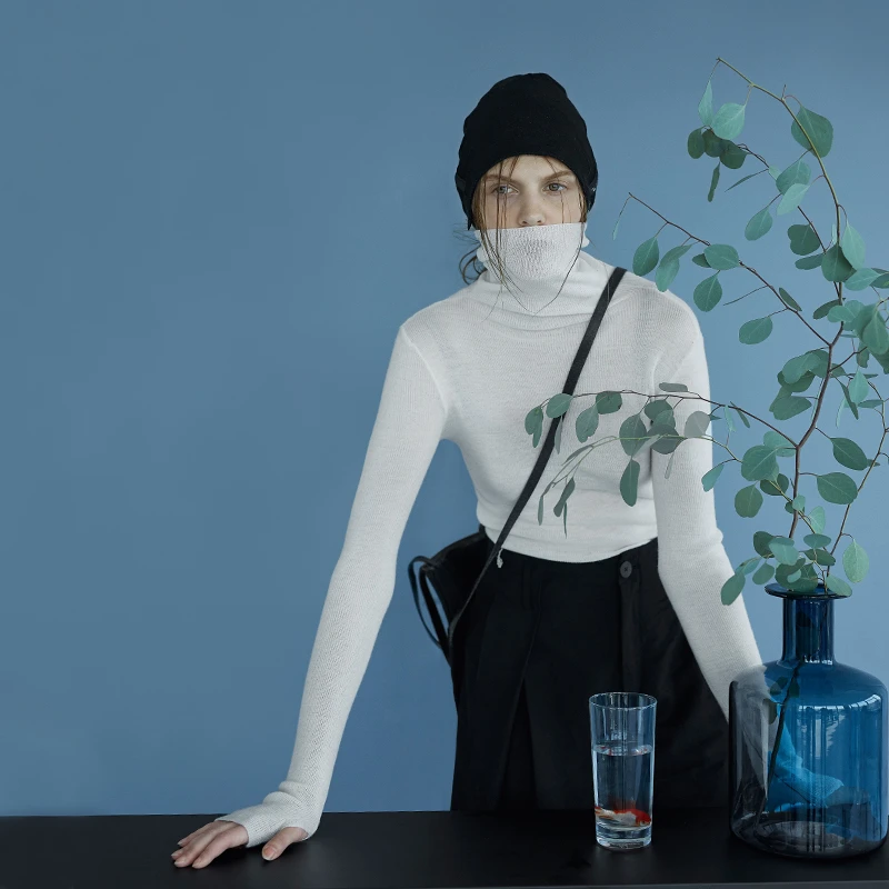 日着原创女装2025秋季新款羊毛百搭修身气质轻薄打底衫RB0835T0