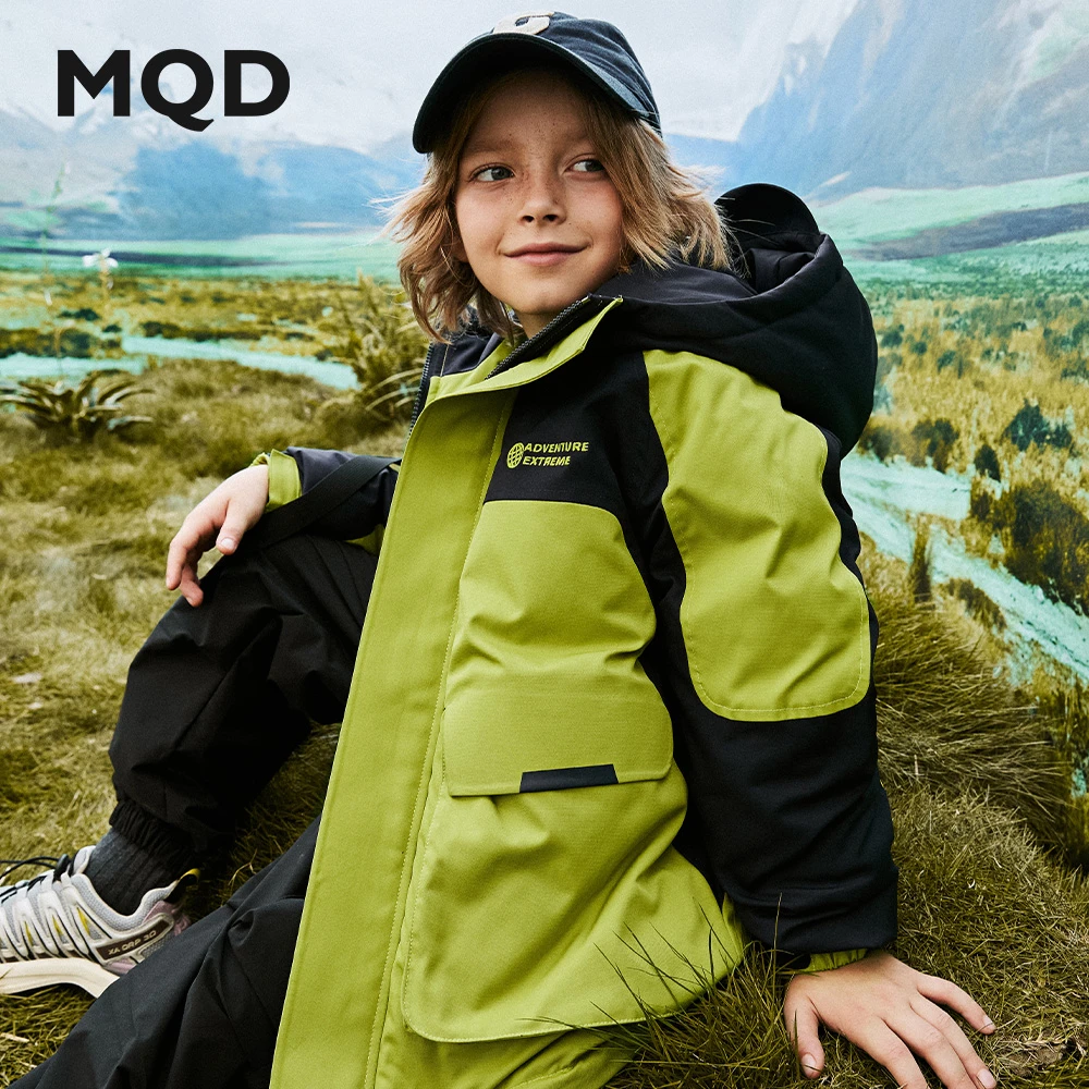 MQD25年新款中大童90白鸭绒羽绒服防风保暖秋冬连帽防水休闲户外