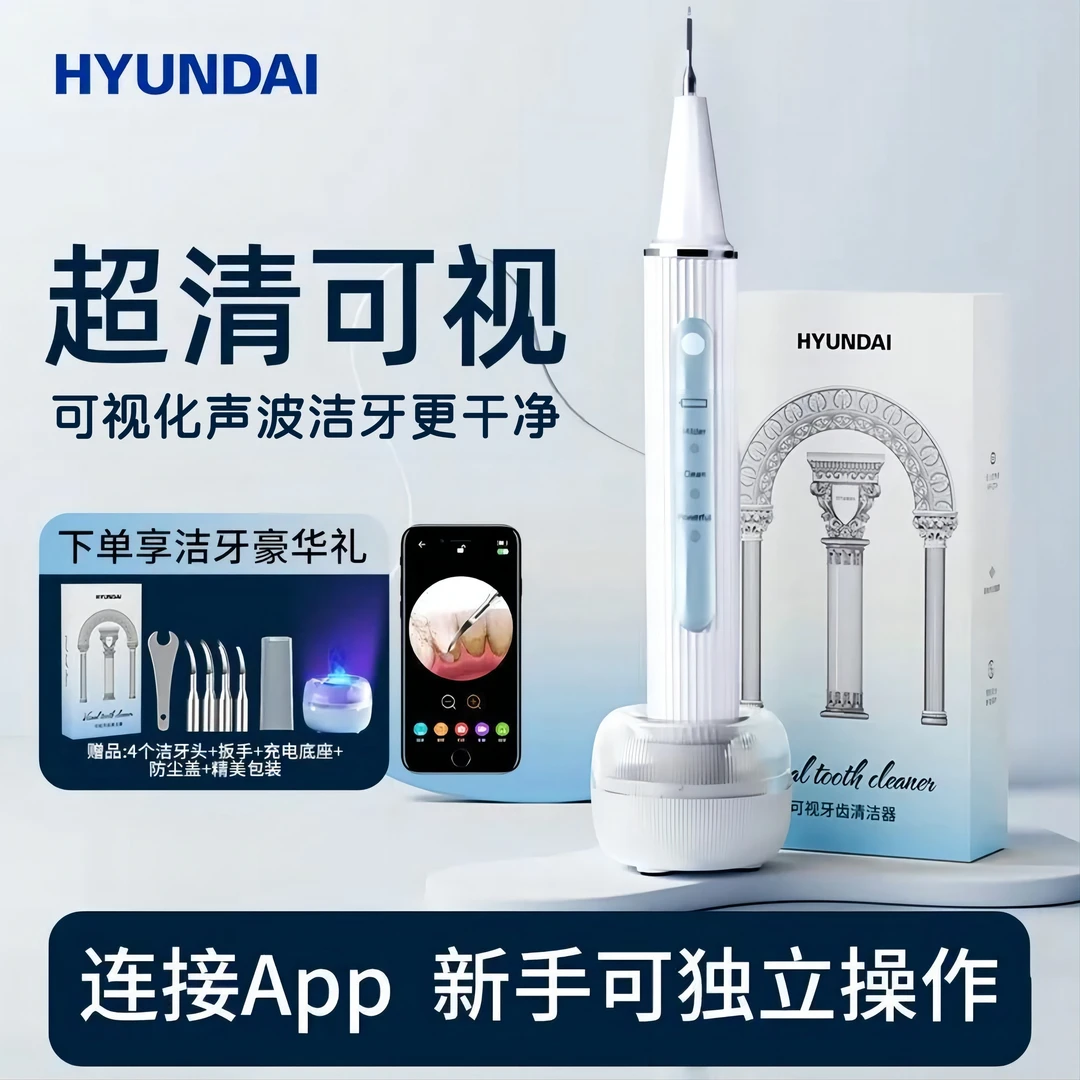 可视声波洁牙器洗洁牙结石神牙垢渍可换洗牙器清理牙结石