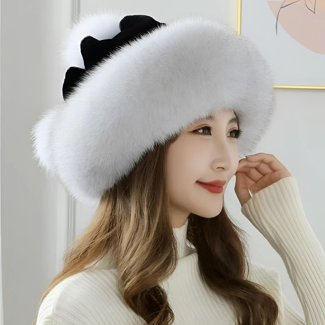蒙古公主帽整皮狐狸毛帽顶獭兔毛护耳软帽新款保暖时尚百搭女冬季