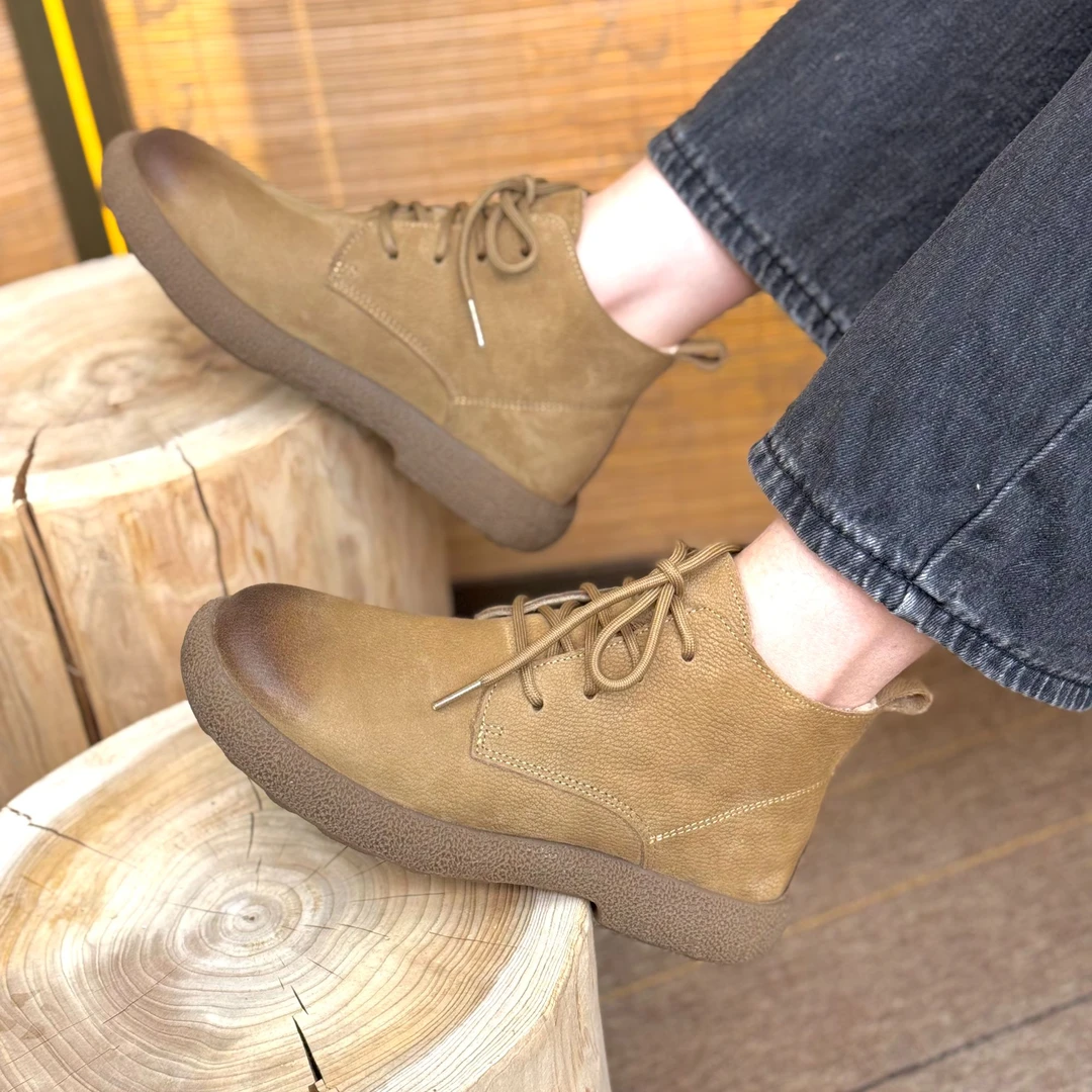 2025新款女短靴复古加绒防滑冬季马丁靴厚底英伦靴子冬季款低帮