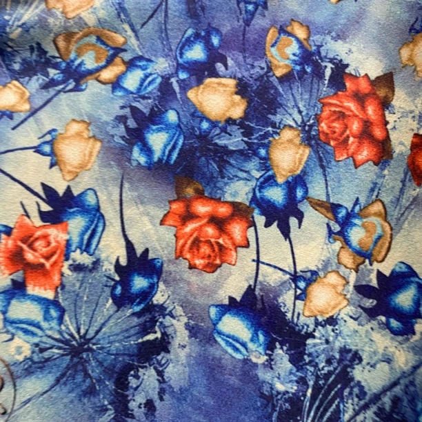 红蓝花阳离子水浮绒秋冬打底衫连衣裙四面弹自发热面料布料