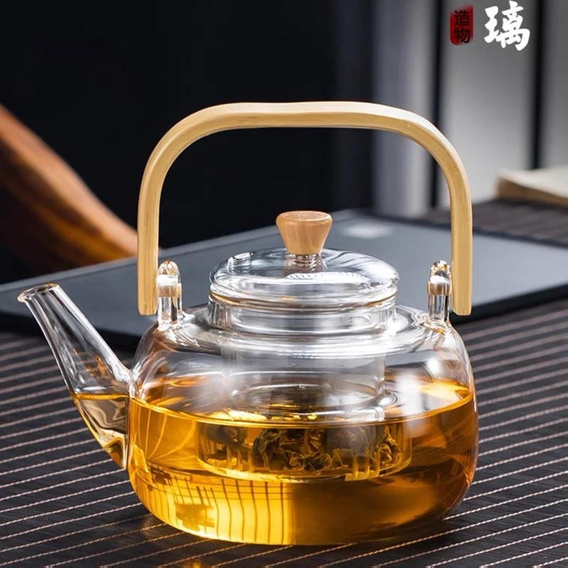 竹把提梁壶耐高温茶壶