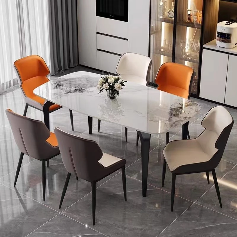 餐桌椅2024最新款岩板餐桌椅小户型岩板餐桌极简简约西餐桌餐桌