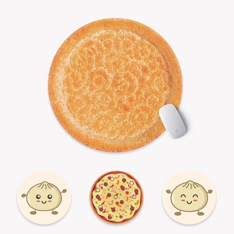 画大饼创意鼠标垫圆形办公护腕加厚送人闺蜜女朋友男朋友搞笑桌垫