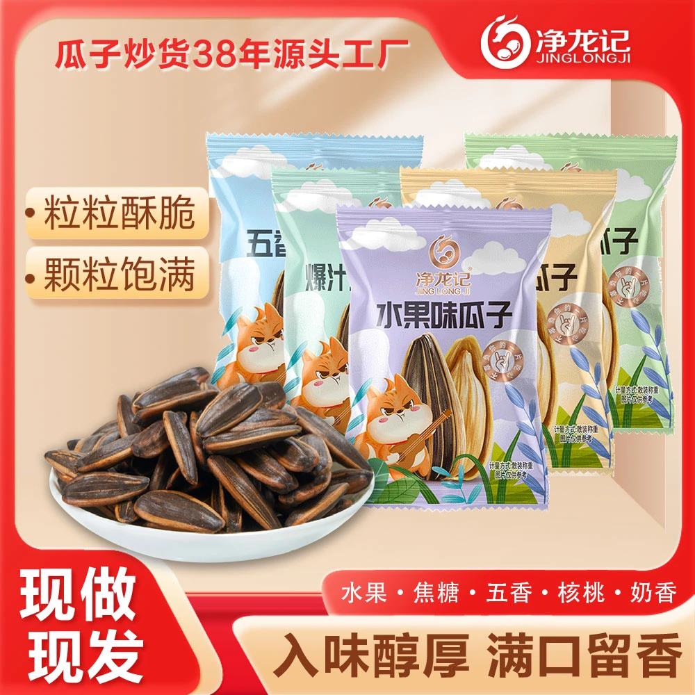 净龙记混合水果味瓜子小包装葵花籽手抓包散装批发香脆奶香味