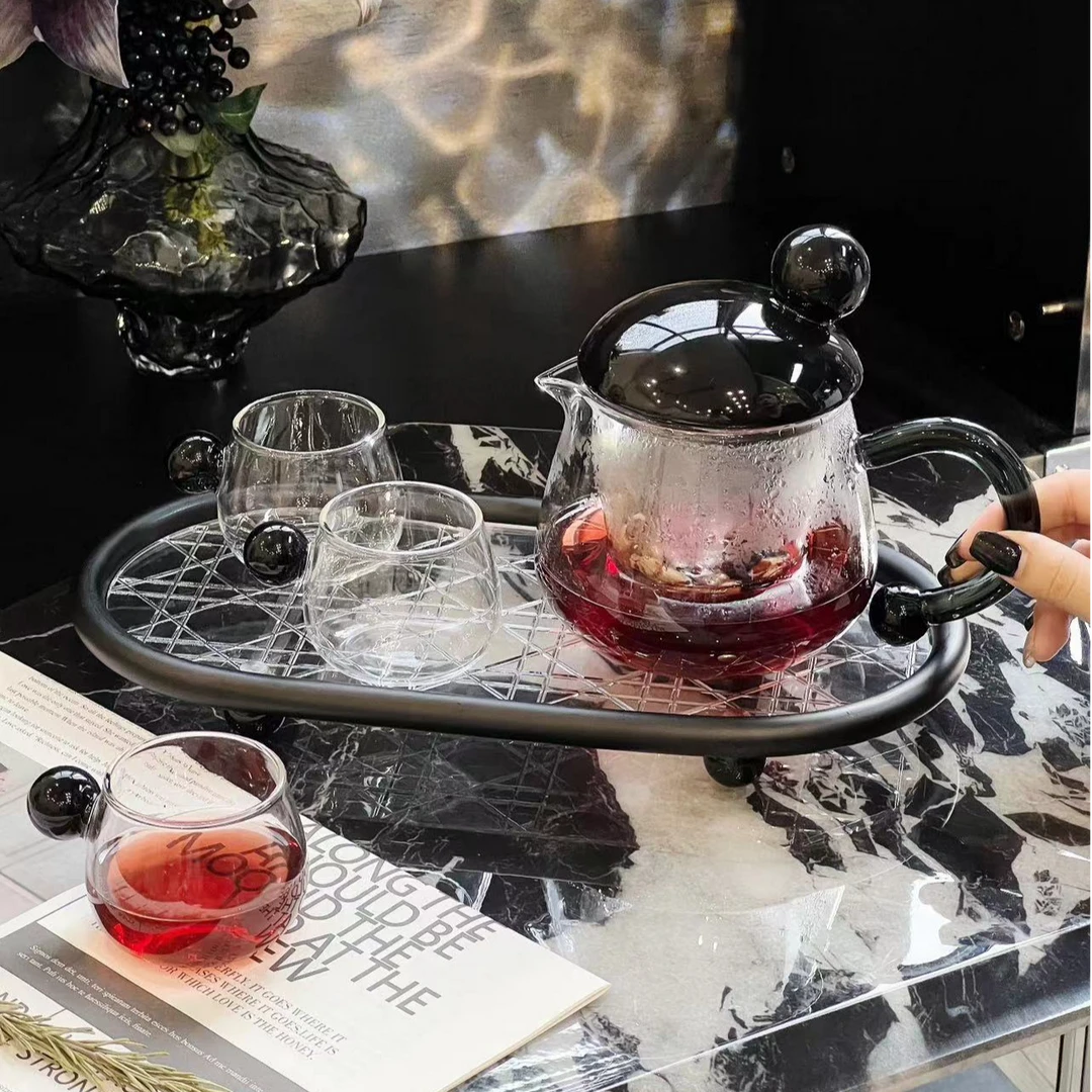 茶壶泡茶家用全玻璃耐热套装中式新款福鼠壶焖煮过滤茶水分离