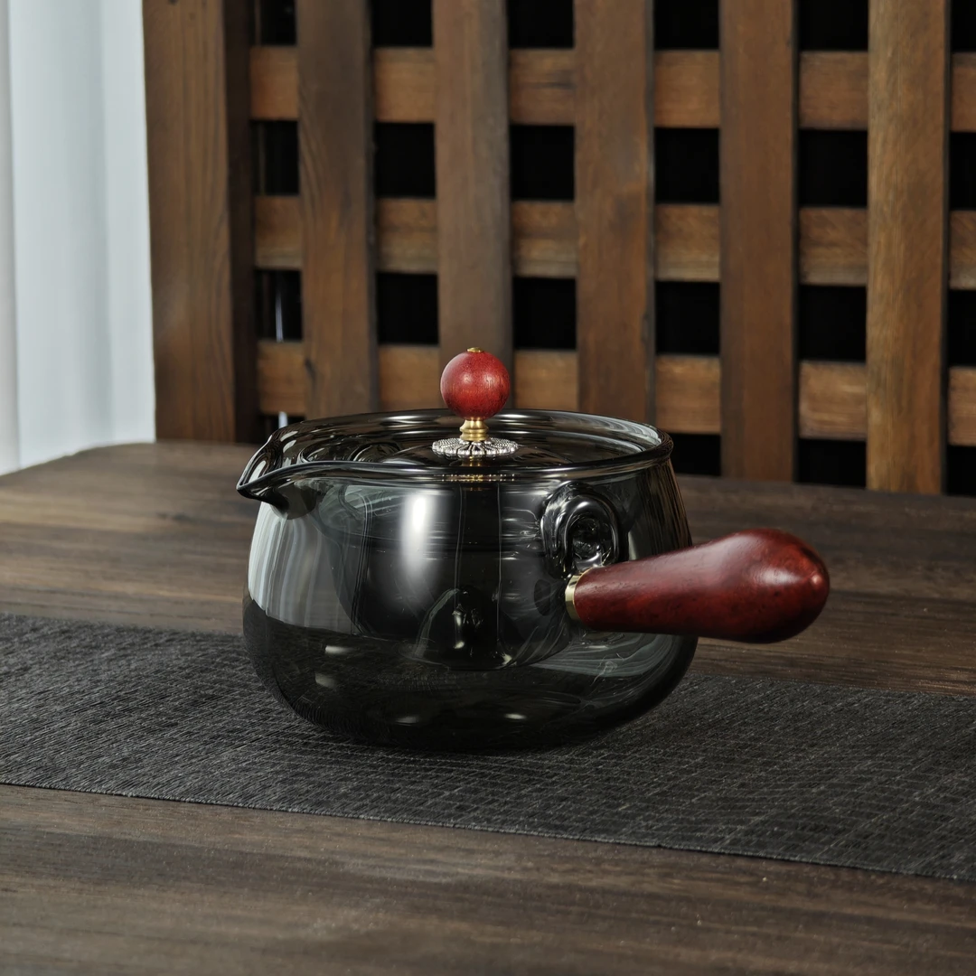 （1工厂首发）黑逍遥壶转运壶500毫升高硼硅玻璃茶具