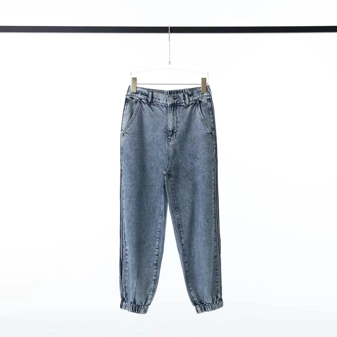 【Hua】22E46春秋女款休闲百搭舒适有型束口牛仔裤