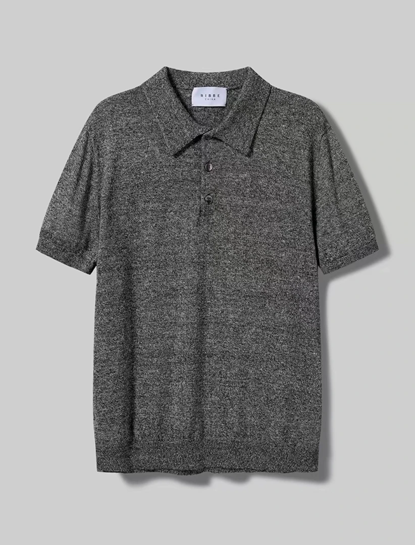 【Hua】2066夏季男士休闲翻领套头针织短袖衫（样衣）