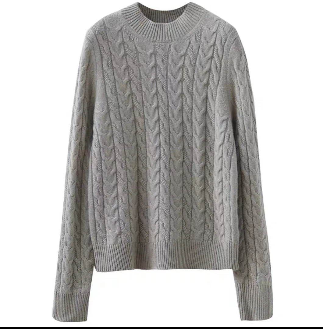 【Hua】6909女款烟管领羊绒衫