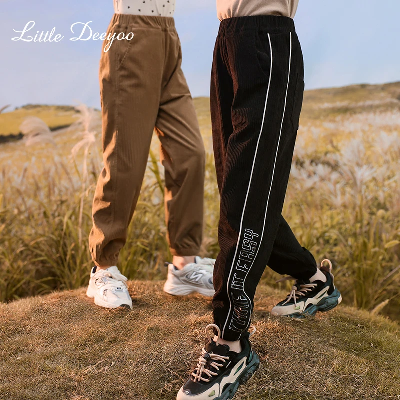 女童灯芯绒运动裤2022秋冬新款儿童休闲裤冬季宽松裤子加绒加厚