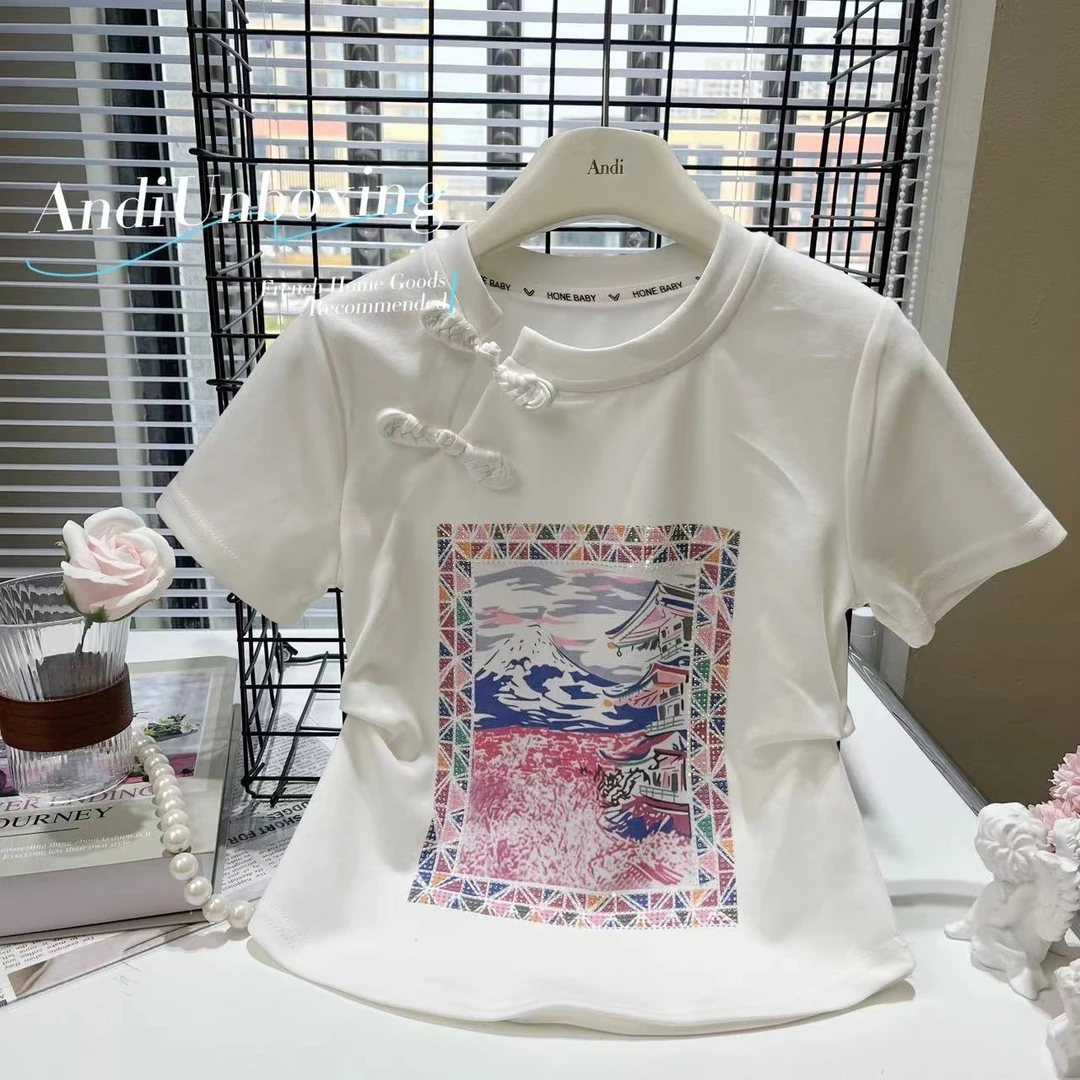 〖ANDI〗订制2024夏季新款女童国风印花短袖T恤2161