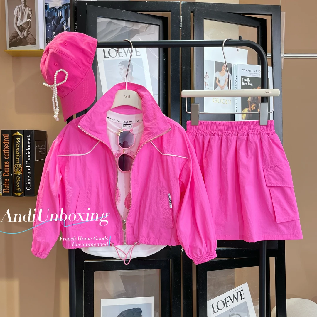 〖ANDI〗订制夏款中大童防晒长袖上衣工装裙裤套装2349