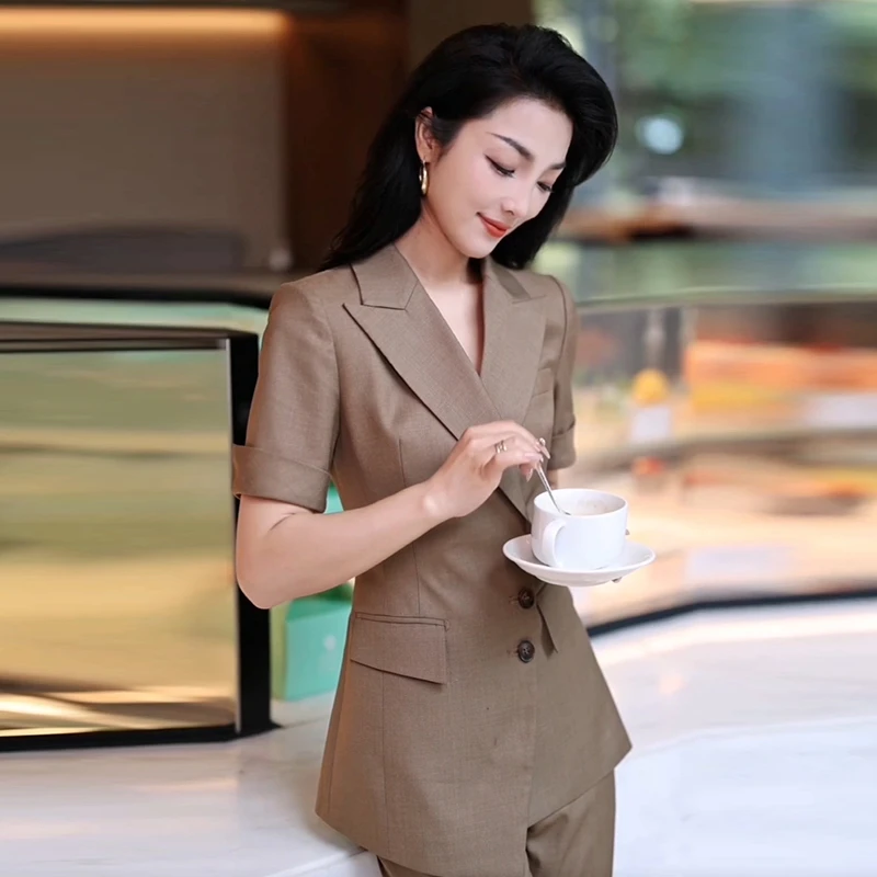 新款职业西装套装夏季正装套裙高级感女神范休闲外套女气质工作服