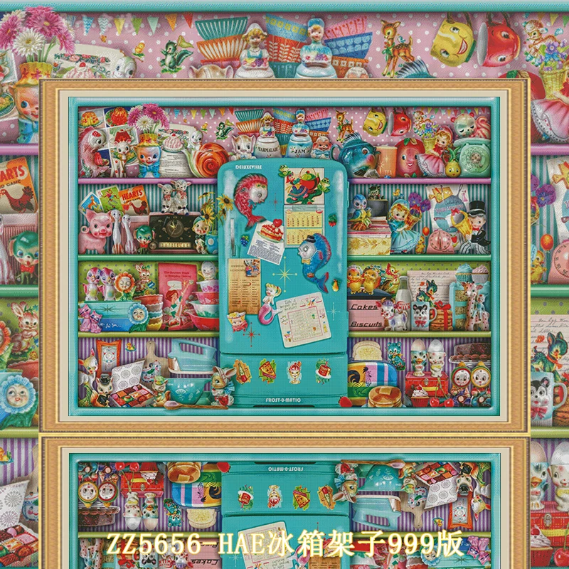 【ZZ5656-HAE冰箱架子999版】十字绣2024新款线绣客厅卧室大幅自