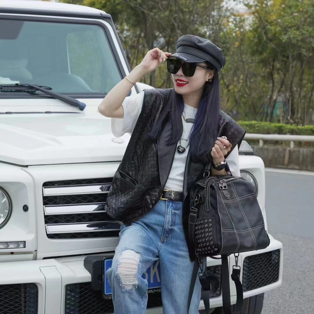 【卓尔不群】新款梦骄时代高定走秀款暗夜守护系列牛皮双肩包网红