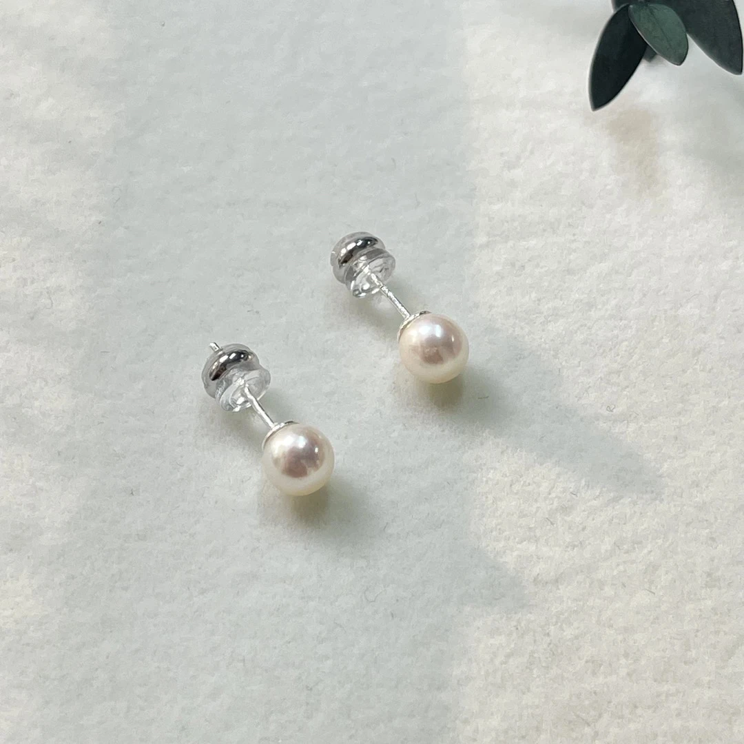 全新未使用  【六六中古】孤品6-6.5mm海水珍珠s925耳钉ap5360