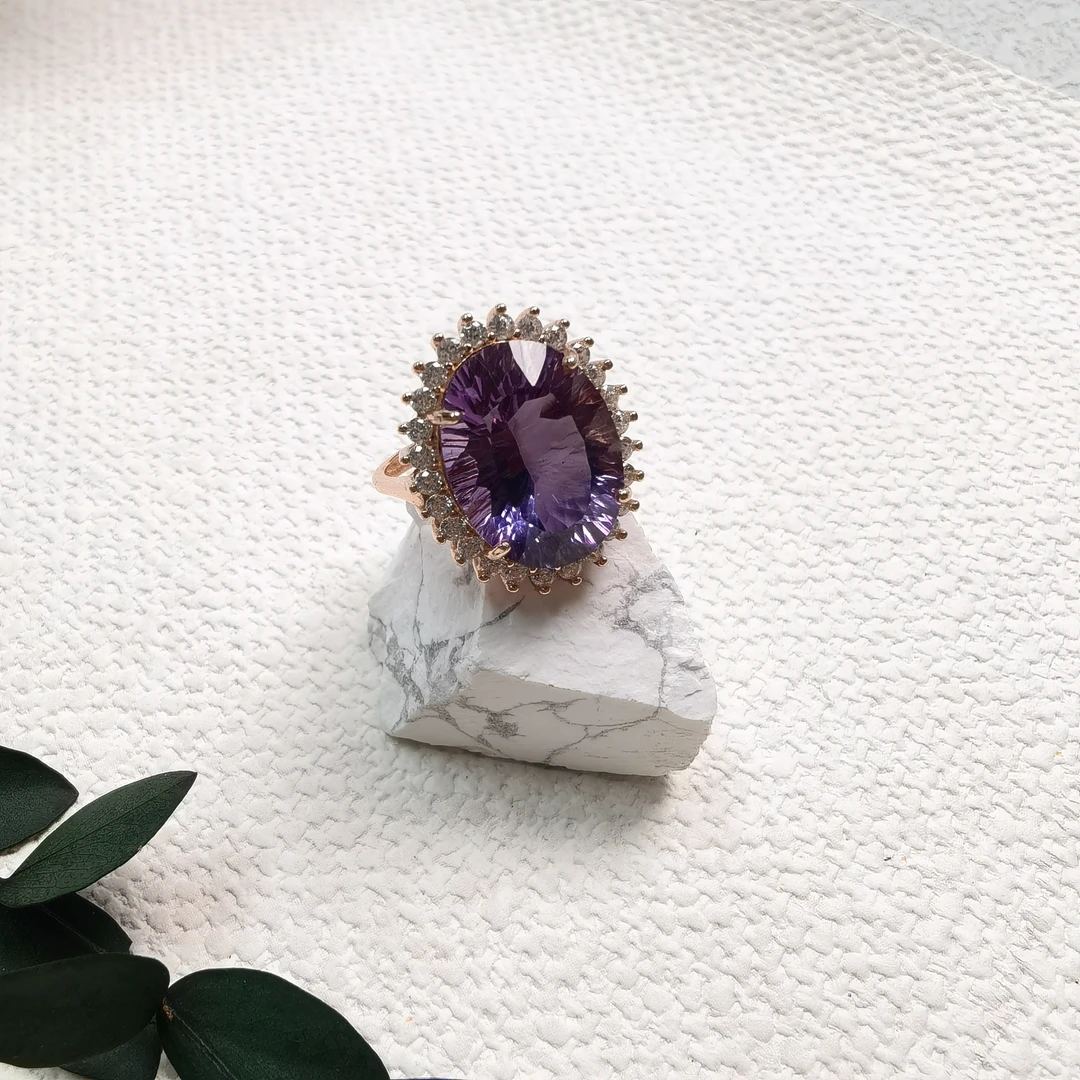 全新未使用  【六六中古】孤品s925水晶开口戒指aj4543